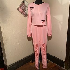 Women’s Pastel Pink Long Sleeves Jogger Size Small